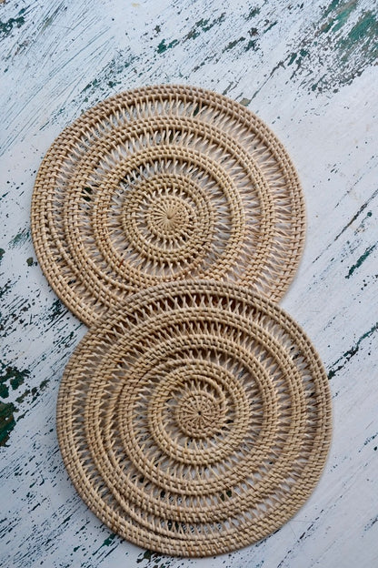 Rattan Spiral Placement Mats (set of 2)