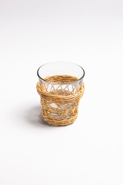 Rattan Caged Cocktail Glass